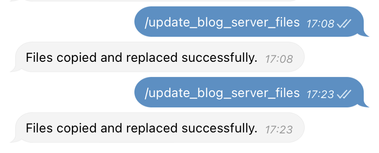 Telegram command 'update_blog_server_files'